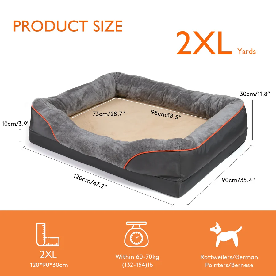 Orthopedic Dog Beds with Cushioned Sides