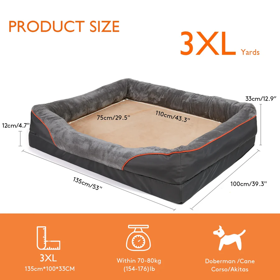 Orthopedic Dog Beds with Cushioned Sides