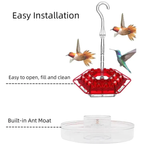 Hummingbird Feeder with Ant Moat Outdoor Hanging Garden Feeder