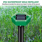 Ultrasonic Garden Pest Repeller Solar Ground Stakes for Lawns 4 Pack