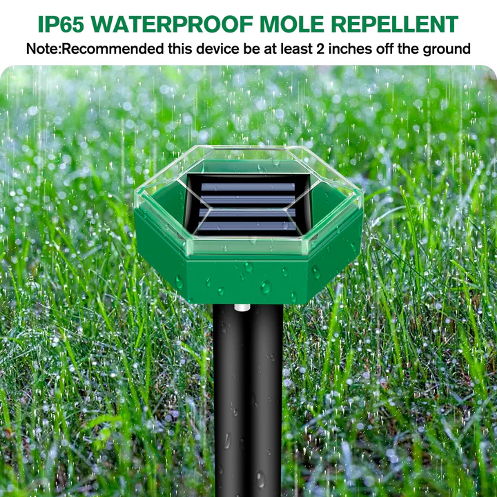 Ultrasonic Garden Pest Repeller Solar Ground Stakes for Lawns 4 Pack