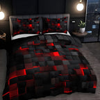 Stylish Bedroom Quilt Set Neon Geometric Print & Durable Finish