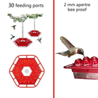 Hummingbird Feeder with Ant Moat Outdoor Hanging Garden Feeder