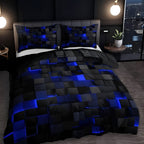 Stylish Bedroom Quilt Set Neon Geometric Print & Durable Finish