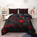 Stylish Bedroom Quilt Set Neon Geometric Print & Durable Finish