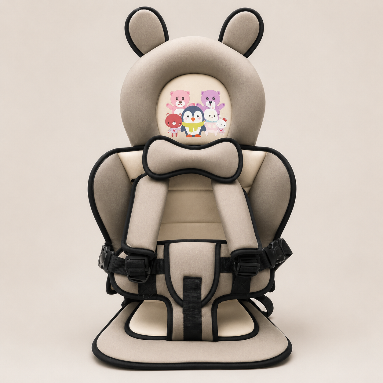 Children Car Seat Head Support Pillow with Bear Design