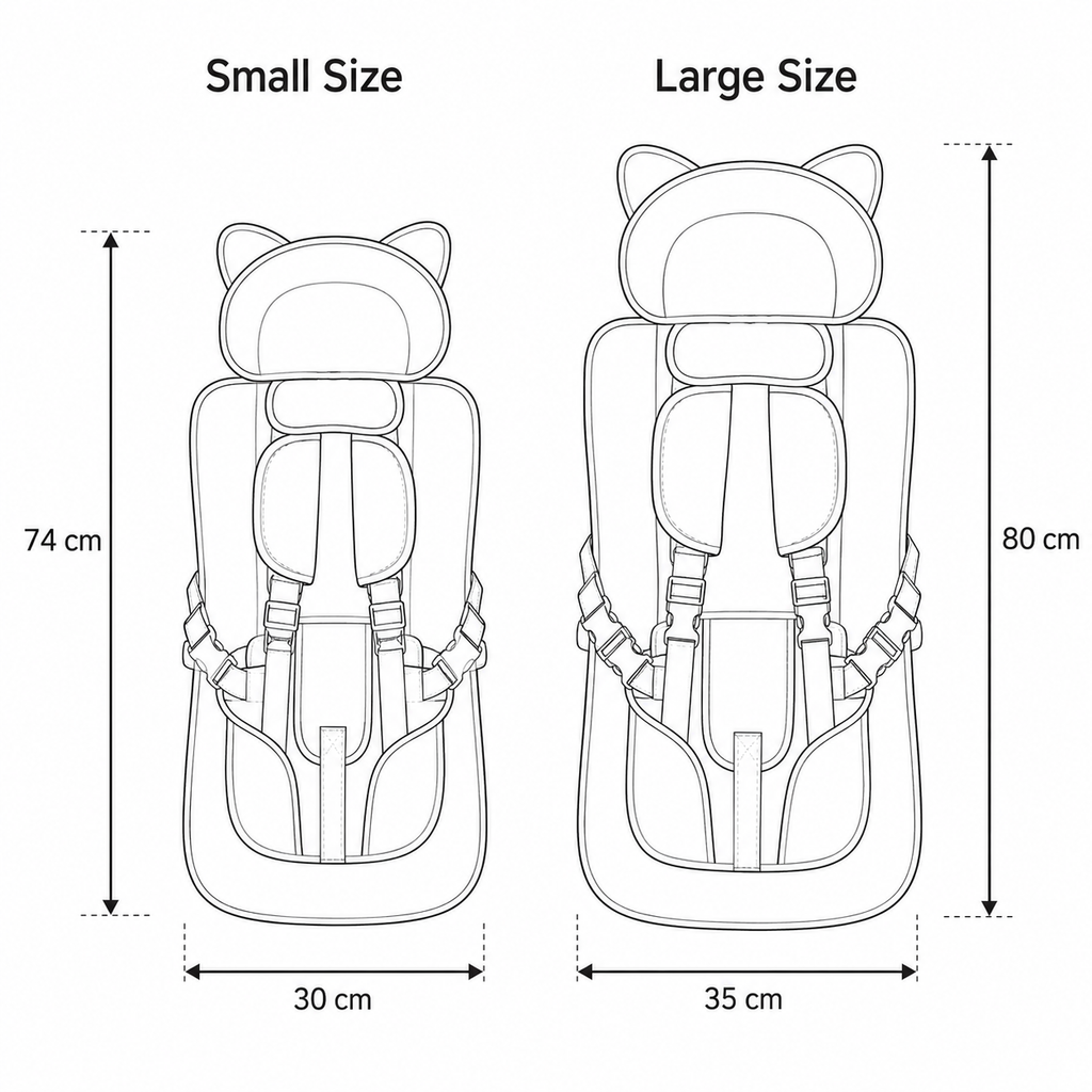 Cute Bear Child Seat Cushion with Adjustable Straps