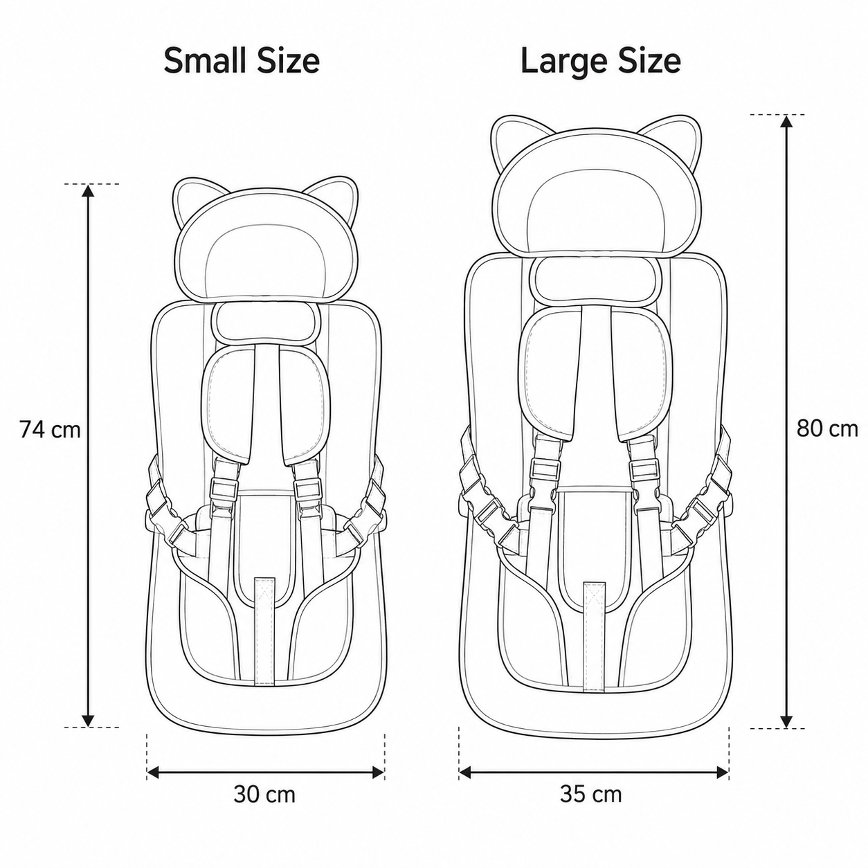 Cute Bear Child Seat Cushion with Adjustable Straps
