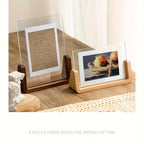 Acrylic Wood Photo Frame Modern Minimalist Desk Display - Image 4