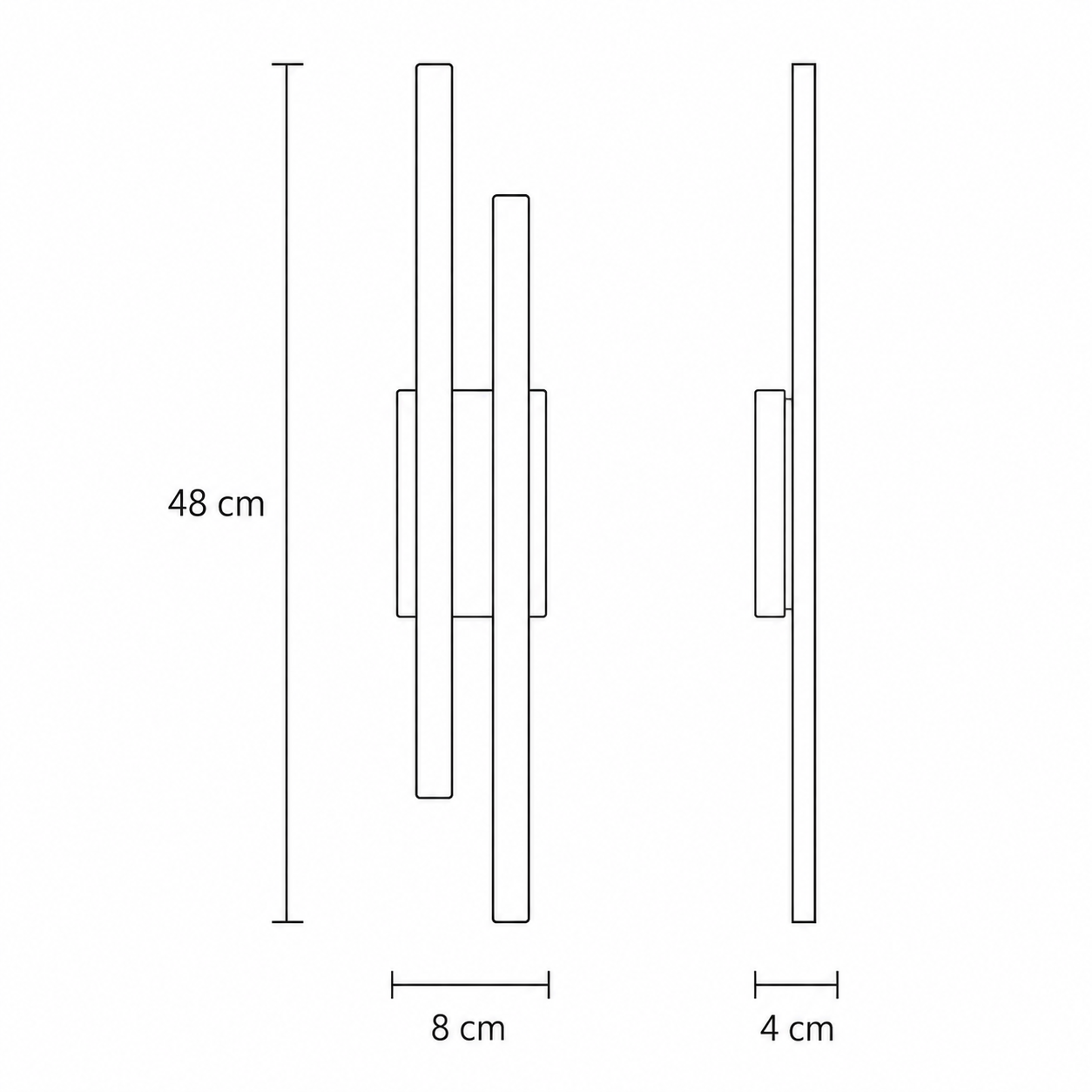 Modern Linear LED Wall Sconce 2 Light