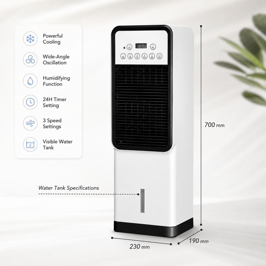 Dual-Mode Air Cooler & Fan, Heater - Portable Air Conditioner with Remote Control