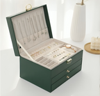 Compact Jewellery Organiser Box with Tiered Storage