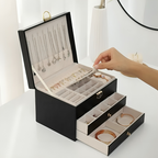 Compact Jewellery Organiser Box with Tiered Storage