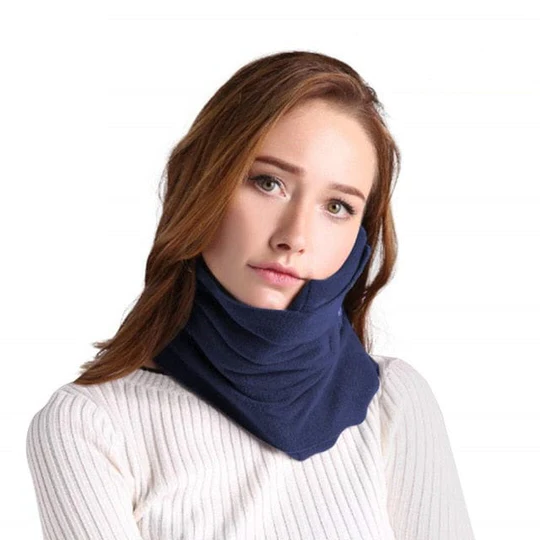 Compact Travel Neck Pillow for Head and Neck Support
