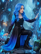 PU Leather Evil Blue Princess Costume - Image 4