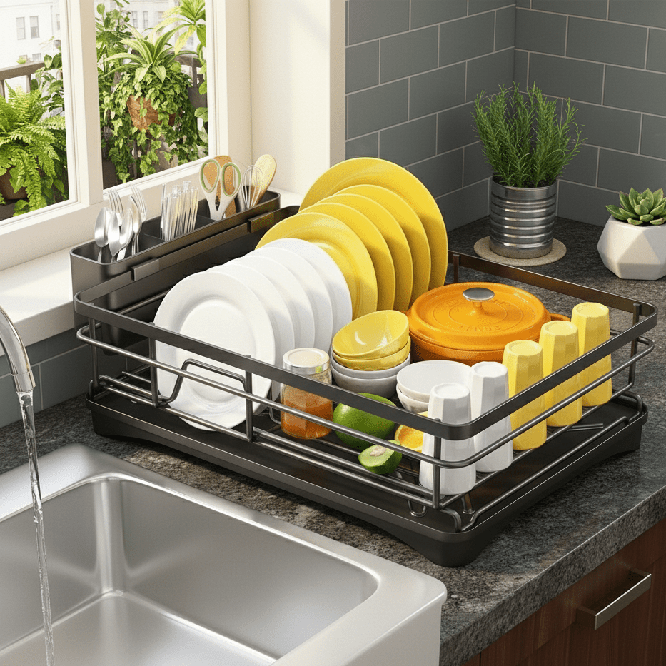 Metal Dish Drying Rack Expandable Frame - Image 4
