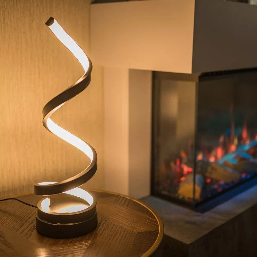 Modern Spiral LED Table Lamps with Dimmable Light