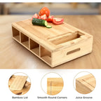 Cutting Board Trays Bamboo Kitchen Prep Station Storage Graters - Image 7