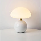 Retro Cream Bedside Lamp Mushroom Shape Table Light