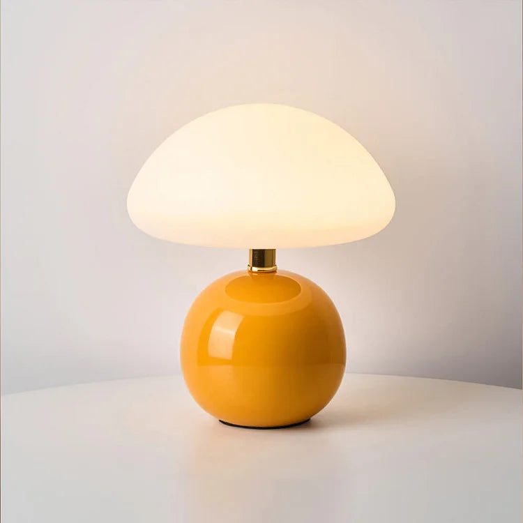 Retro Cream Bedside Lamp Mushroom Shape Table Light
