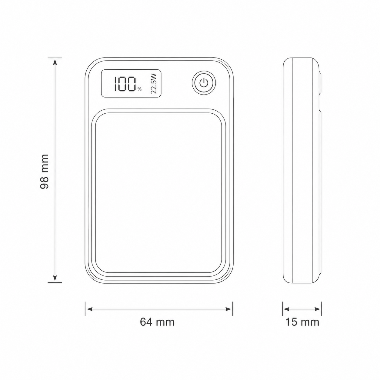 Portable 20000mAh Wireless Fast Charging Power Bank