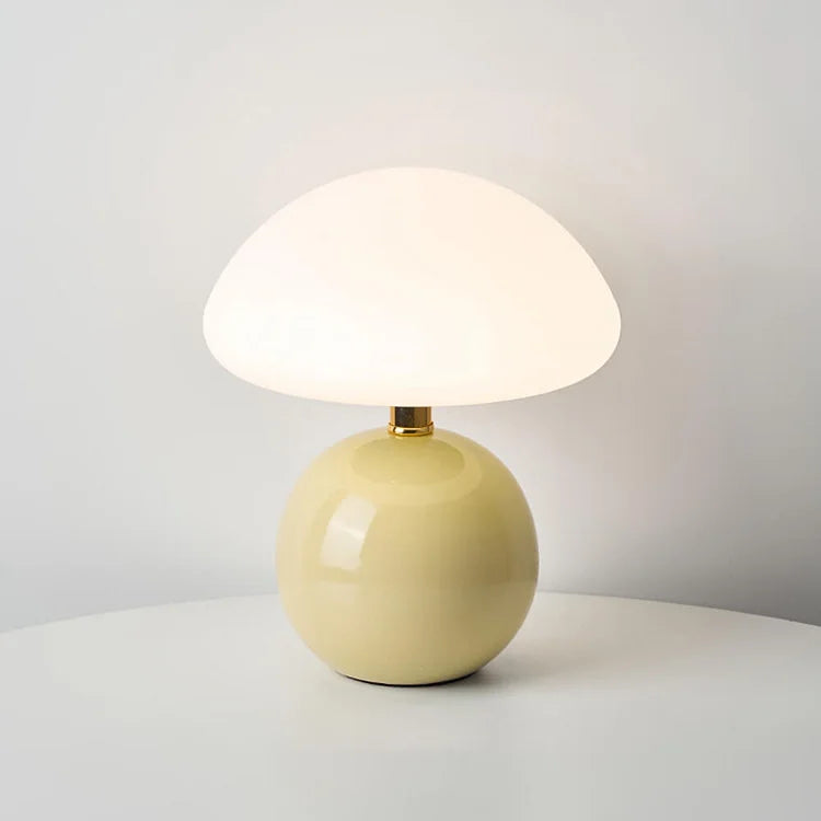 Retro Cream Bedside Lamp Mushroom Shape Table Light