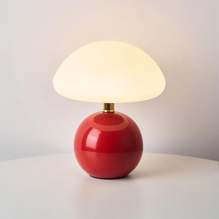 Retro Cream Bedside Lamp Mushroom Shape Table Light