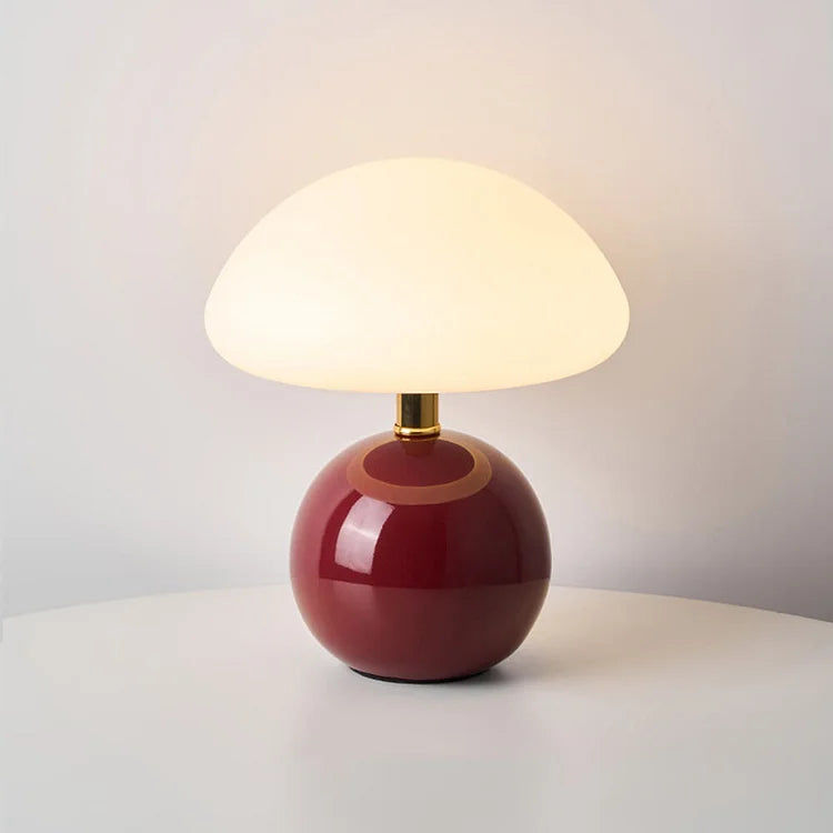Retro Cream Bedside Lamp Mushroom Shape Table Light