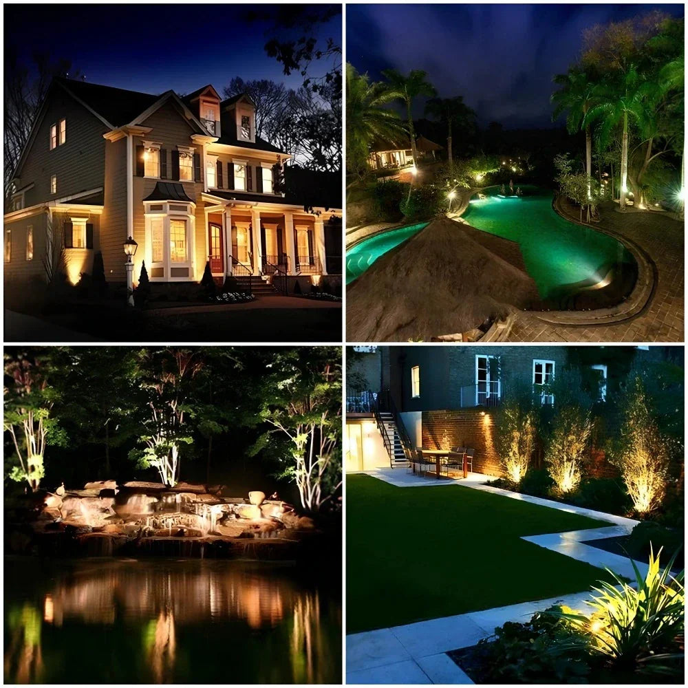 Adjustable Solar Garden Spotlight Multi-Color Outdoor LED Lighting