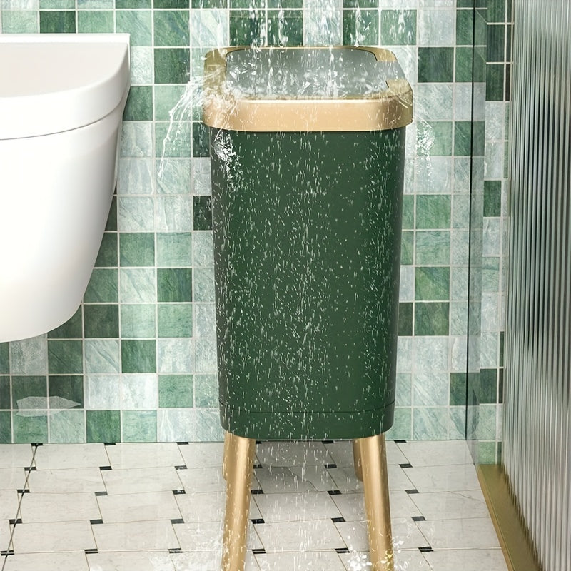 Kitchen Trash Can Lid Slim Odor Sealing Bathroom Waste Bin 15L - Image 5