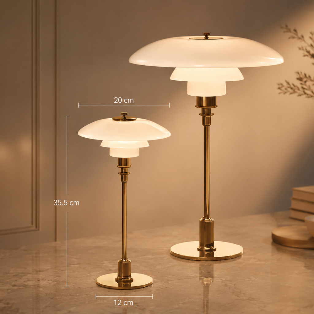 Scandinavian Bedside Table Lamp with Minimalist Glass Shade