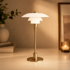 Scandinavian Bedside Table Lamp with Minimalist Glass Shade