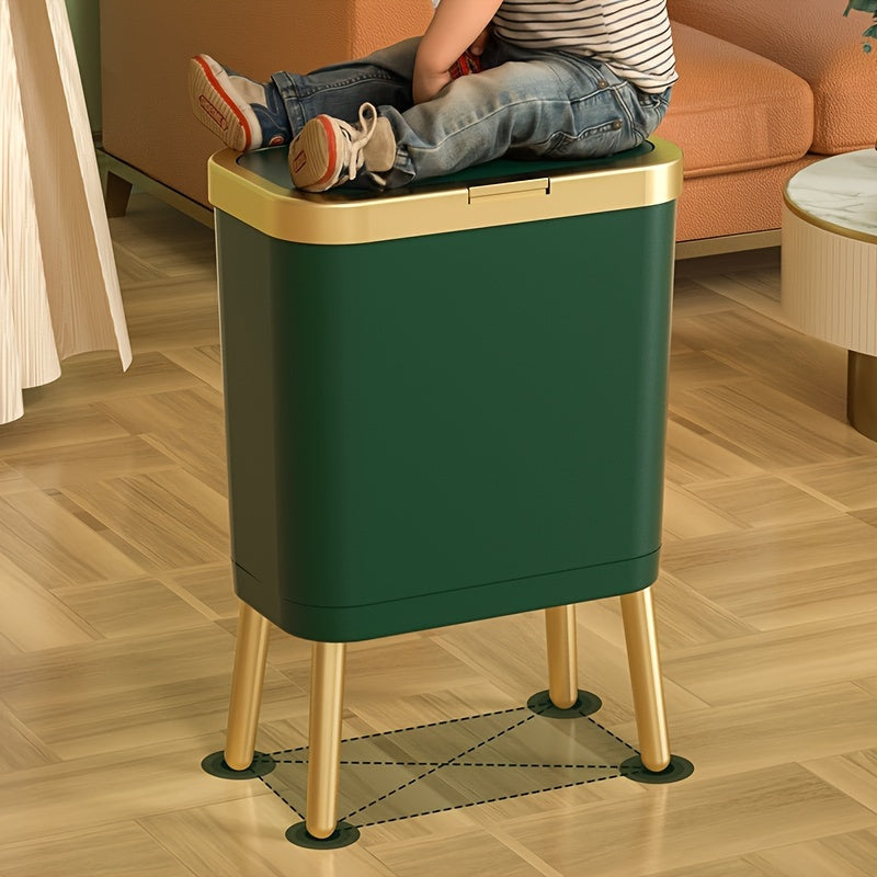 Kitchen Trash Can Lid Slim Odor Sealing Bathroom Waste Bin 15L - Image 10