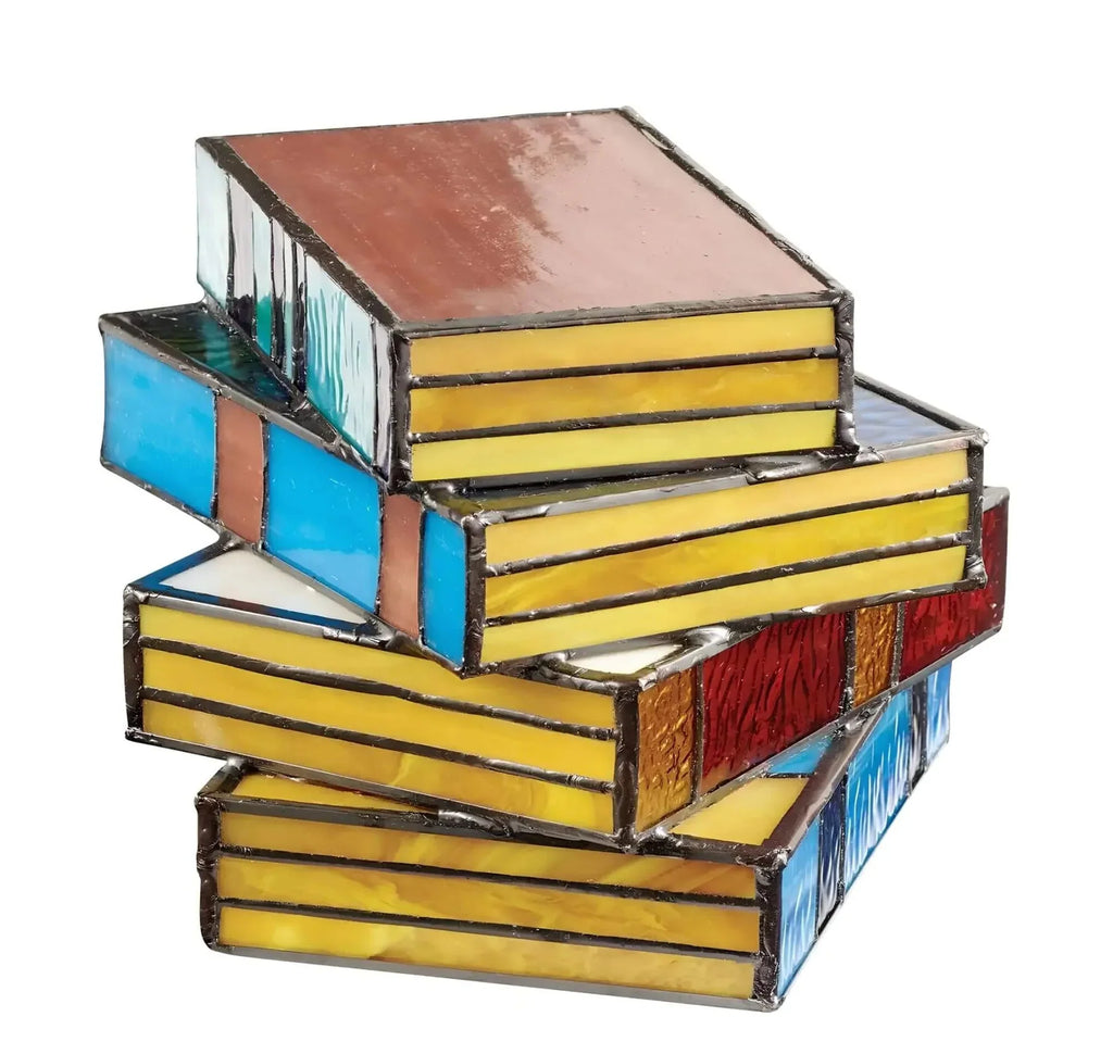 Stained Glass Table Lamp Handcrafted Book Shaped Art Lighting - Image 4