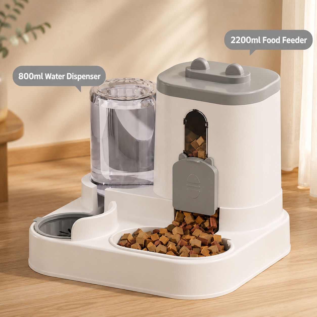 Automatic Pet Feeder and Water Dispenser for Dogs and Cats