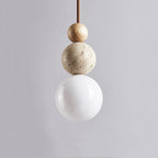 Travertine Pendant Light Minimalist Neutral-Style Hanging Light