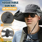 Men Sun Hat Solar Powered Cooling Fans with Wide Brim Protection