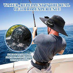Men Sun Hat Solar Powered Cooling Fans with Wide Brim Protection