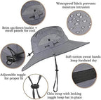 Men Sun Hat Solar Powered Cooling Fans with Wide Brim Protection