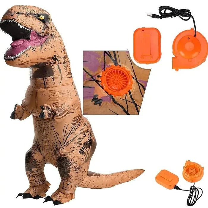 Inflatable T Rex Costume Adult Dinosaur Outfit with Built-In Fan