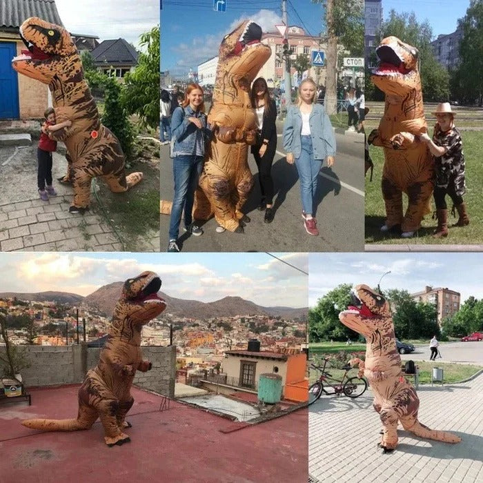Inflatable T Rex Costume Adult Dinosaur Outfit with Built-In Fan