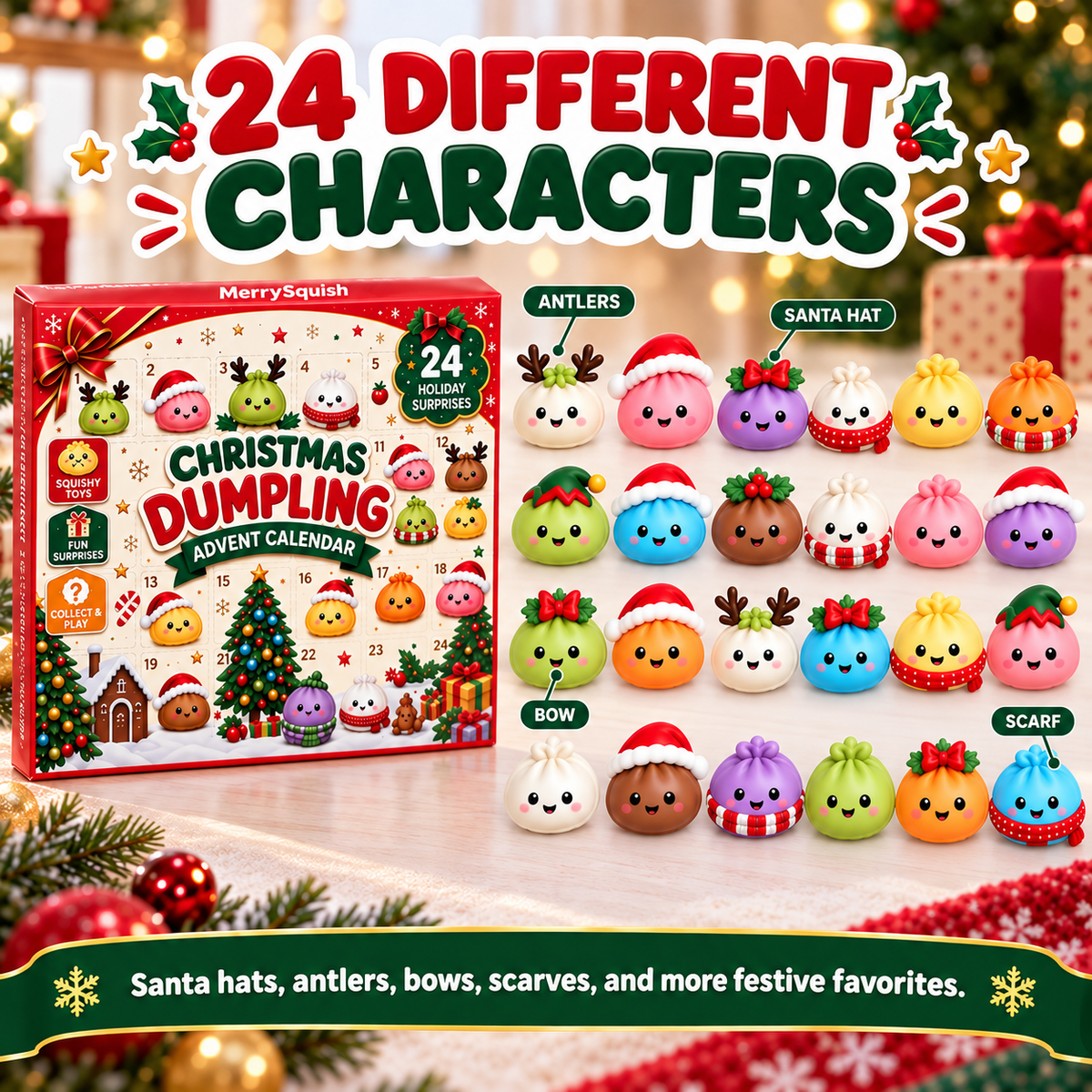 24 Piece Dumpling Squishy Advent Calendar - Image 3