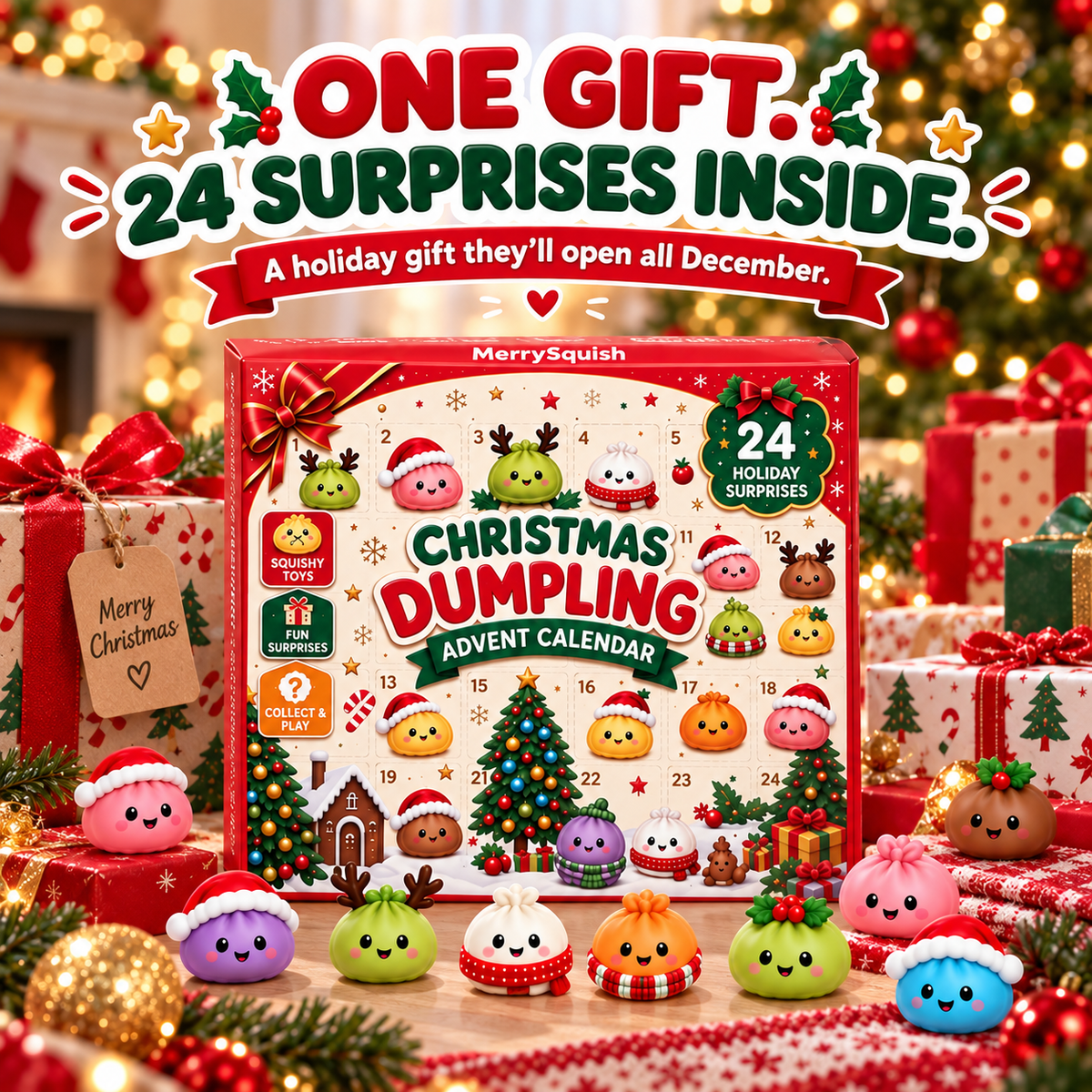 24 Piece Dumpling Squishy Advent Calendar - Image 7