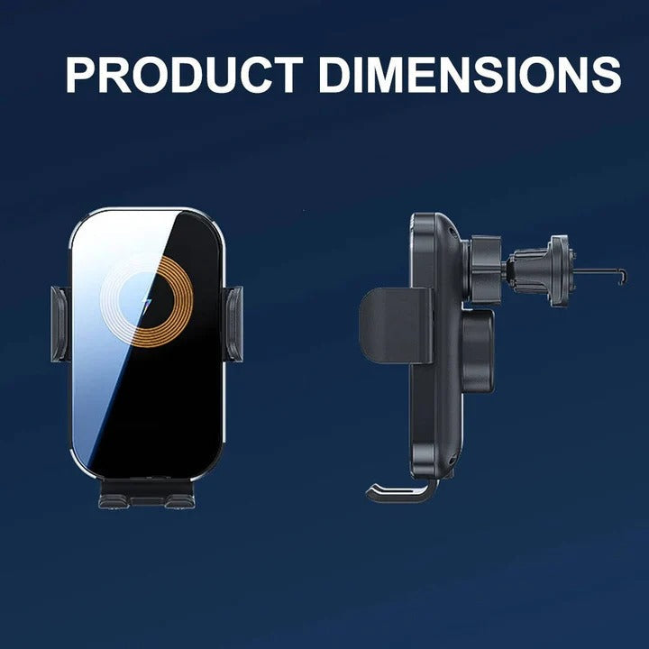 15W Wireless Car Charger Mount, Auto Clamping Phone Holder, Dashboard and Vent Clip - Image 6