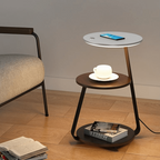 Modern Side Table Lamp Space-Saving Double-Layer Style