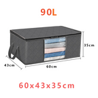 Foldable Clothes Storage Boxes Clear Window Organiser with Handles