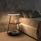 Modern Side Table Lamp Space-Saving Double-Layer Style