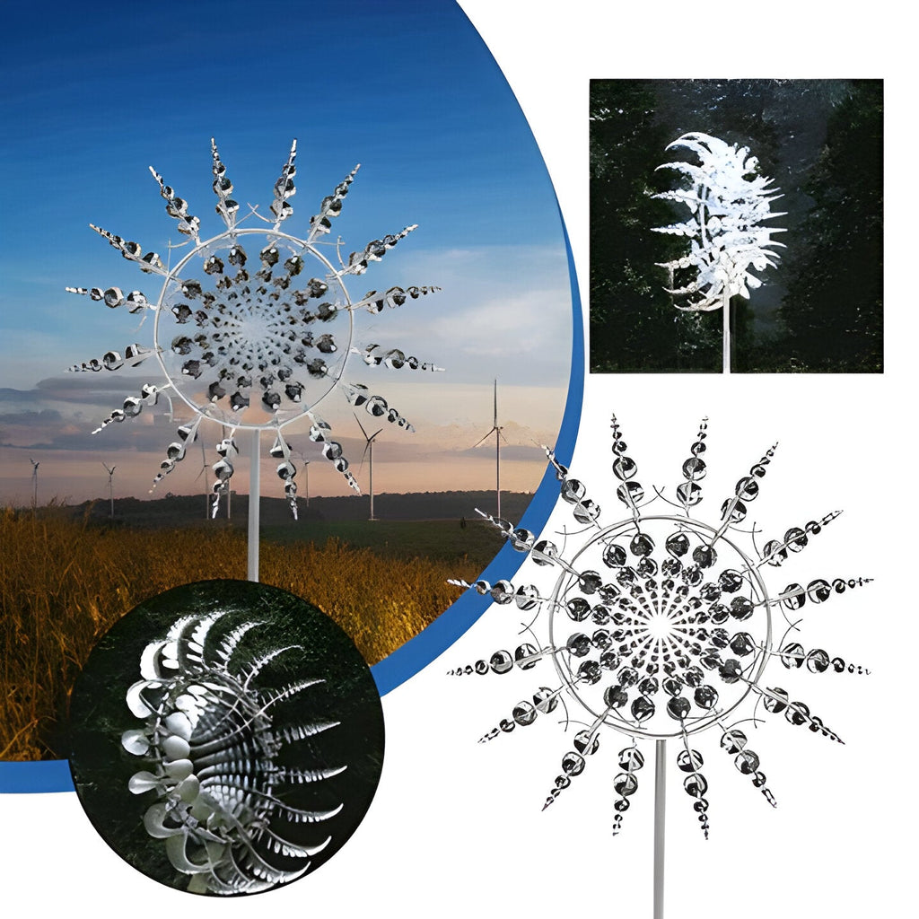 Outdoor Windmill Spinner Kinetic Garden Decoration with Dual Motion