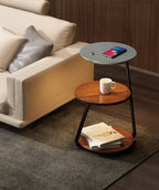 Modern Side Table Lamp Space-Saving Double-Layer Style