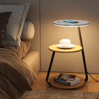 Modern Side Table Lamp Space-Saving Double-Layer Style